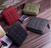 Liten läderplånbok med dragkedja - 5 olika färger