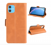 Läderfodral / plånboksfodral med magnetflärp till iPhone 11