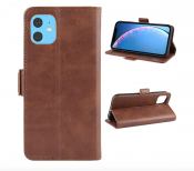 Läderfodral / plånboksfodral med magnetflärp till iPhone XR