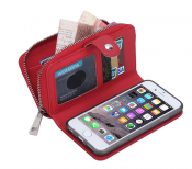 Plånboksfodral i läder med dragkedja till iPhone 11 Pro Max