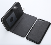 Plånboksfodral i läder med dragkedja till iPhone 12 & 12 pro